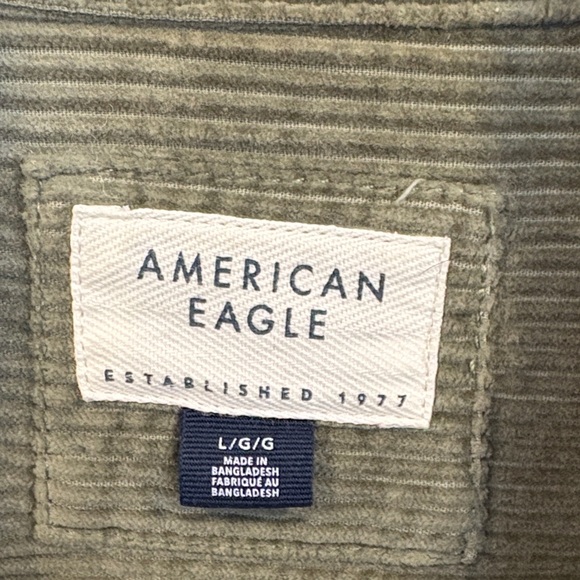 American Eagle Outfitters Olive Button Down Shirt Size Large - Picture 2 of 4